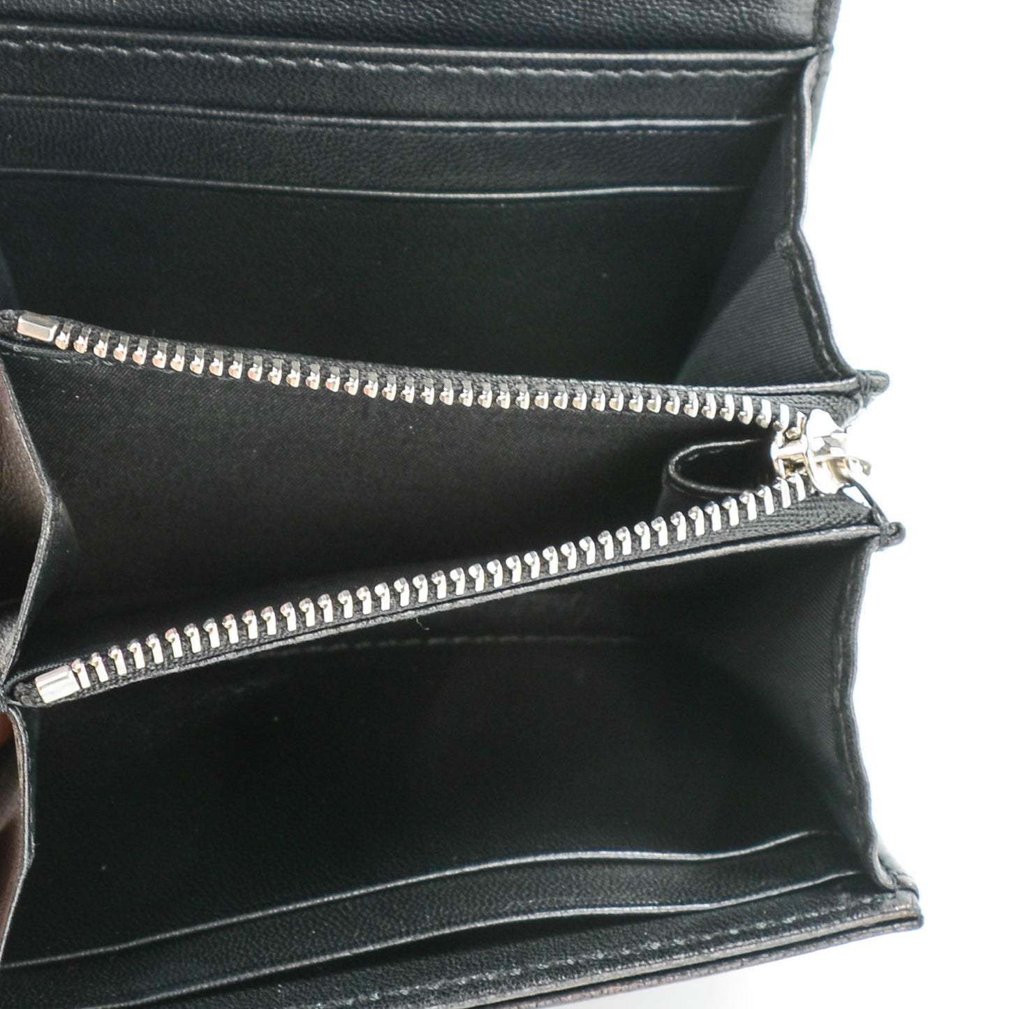 Lambskin Cannage Diorama Compact Wallet Black