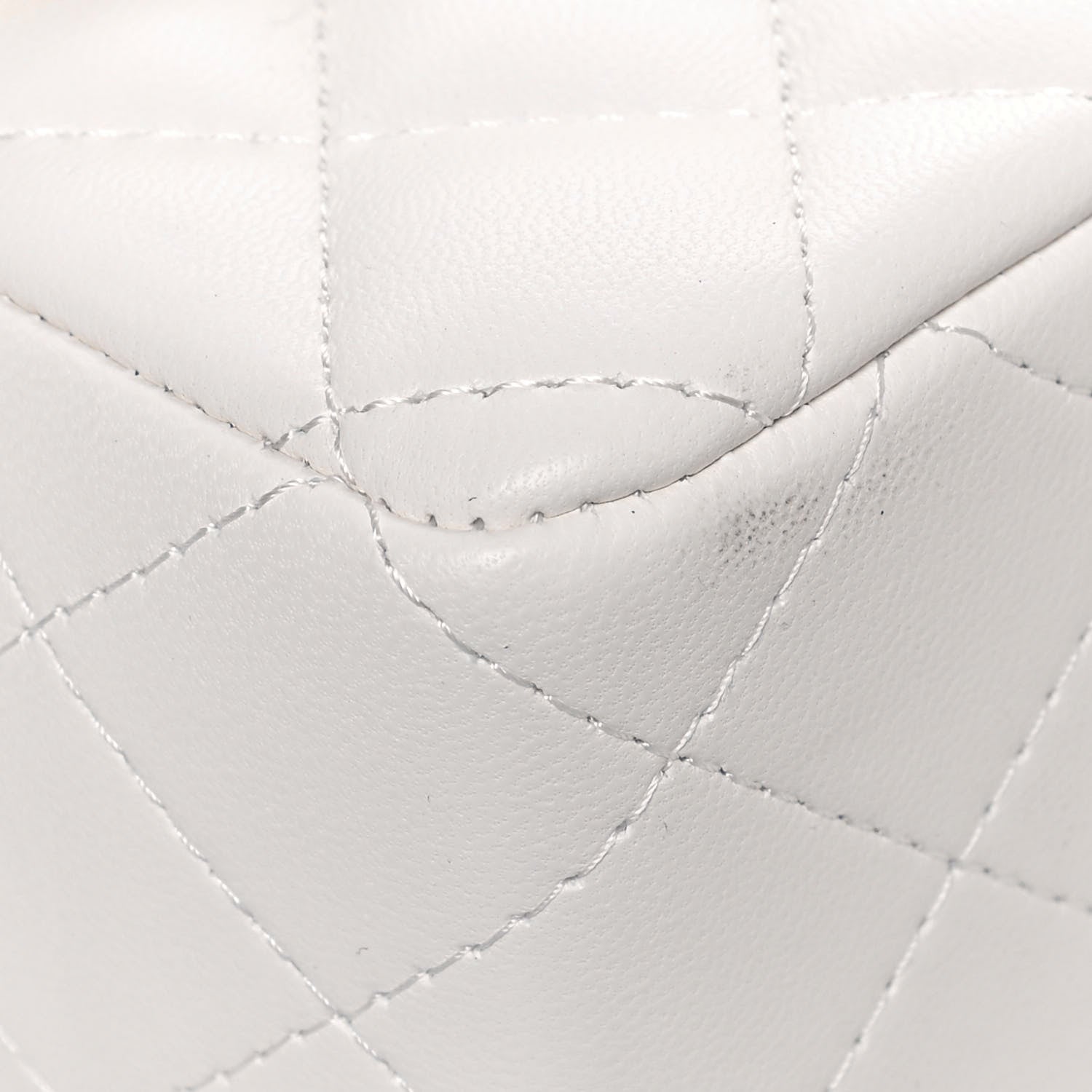 Chanel Lambskin Quilted Mini Rectangular Flap White 9 of 15