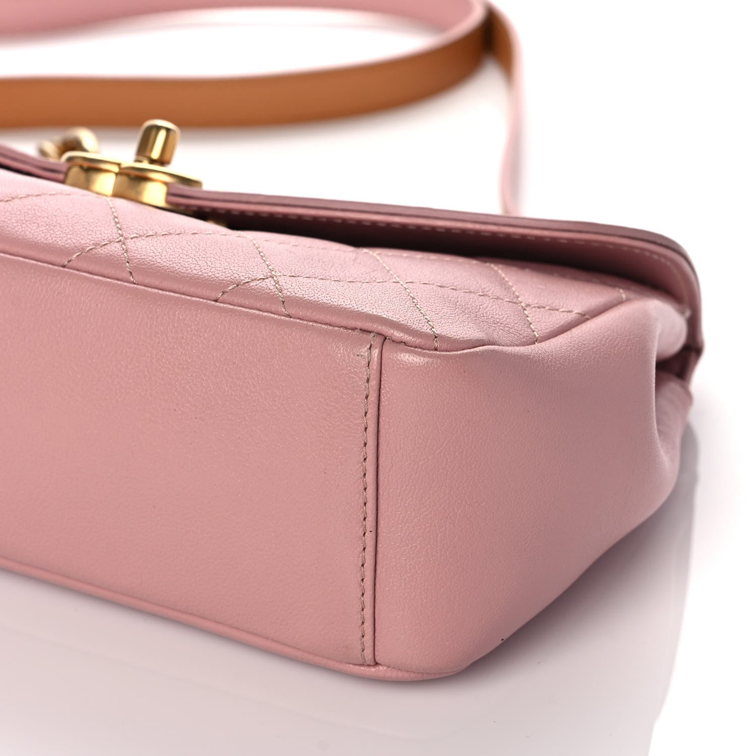 Chanel Lambskin Quilted Curved Flap Pink 10 of 11