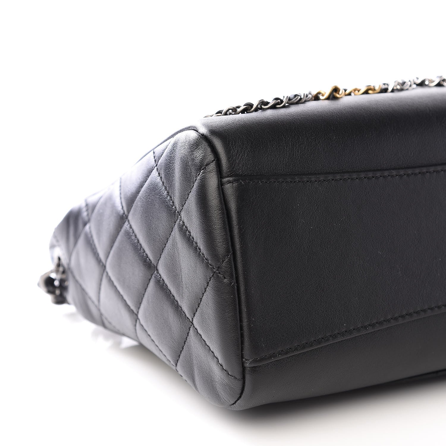 Chanel Calfskin Chain 20s Signature Hobo Black 7 of 9