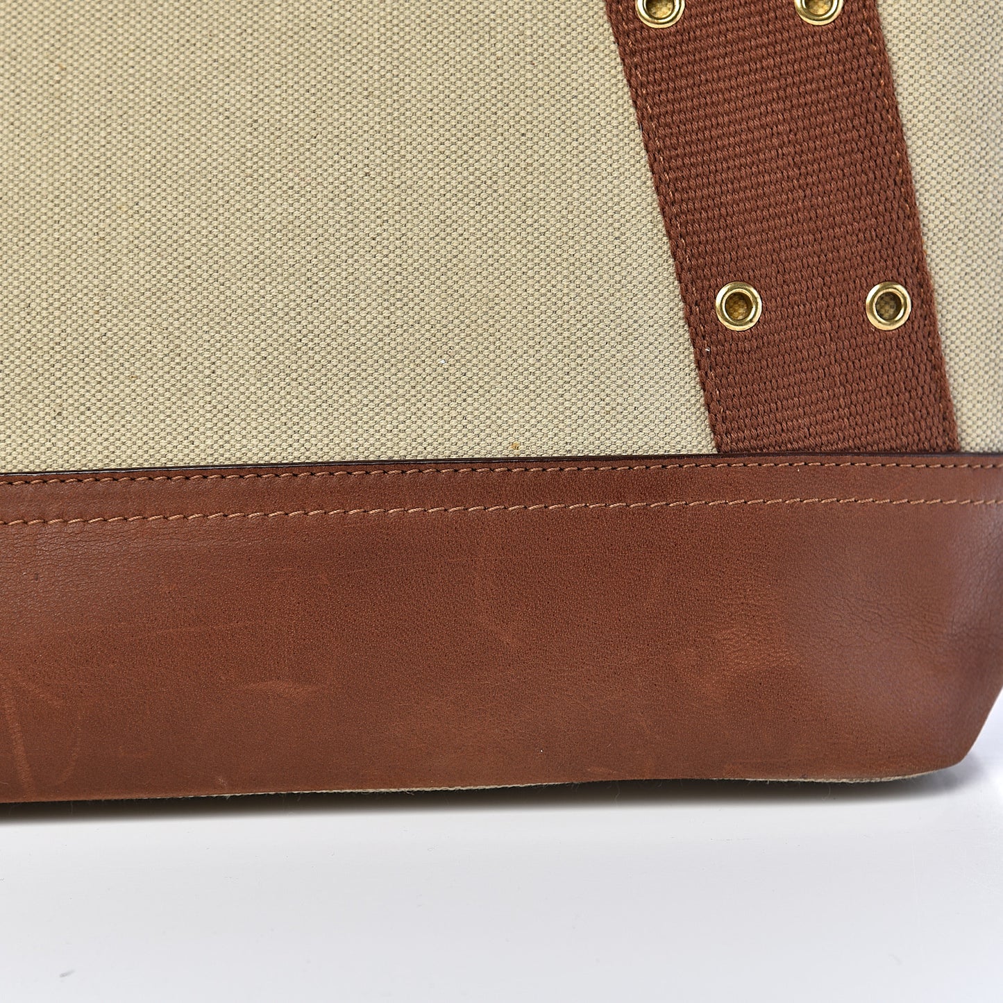 Canvas Calfskin Street Chic Tote Brown
