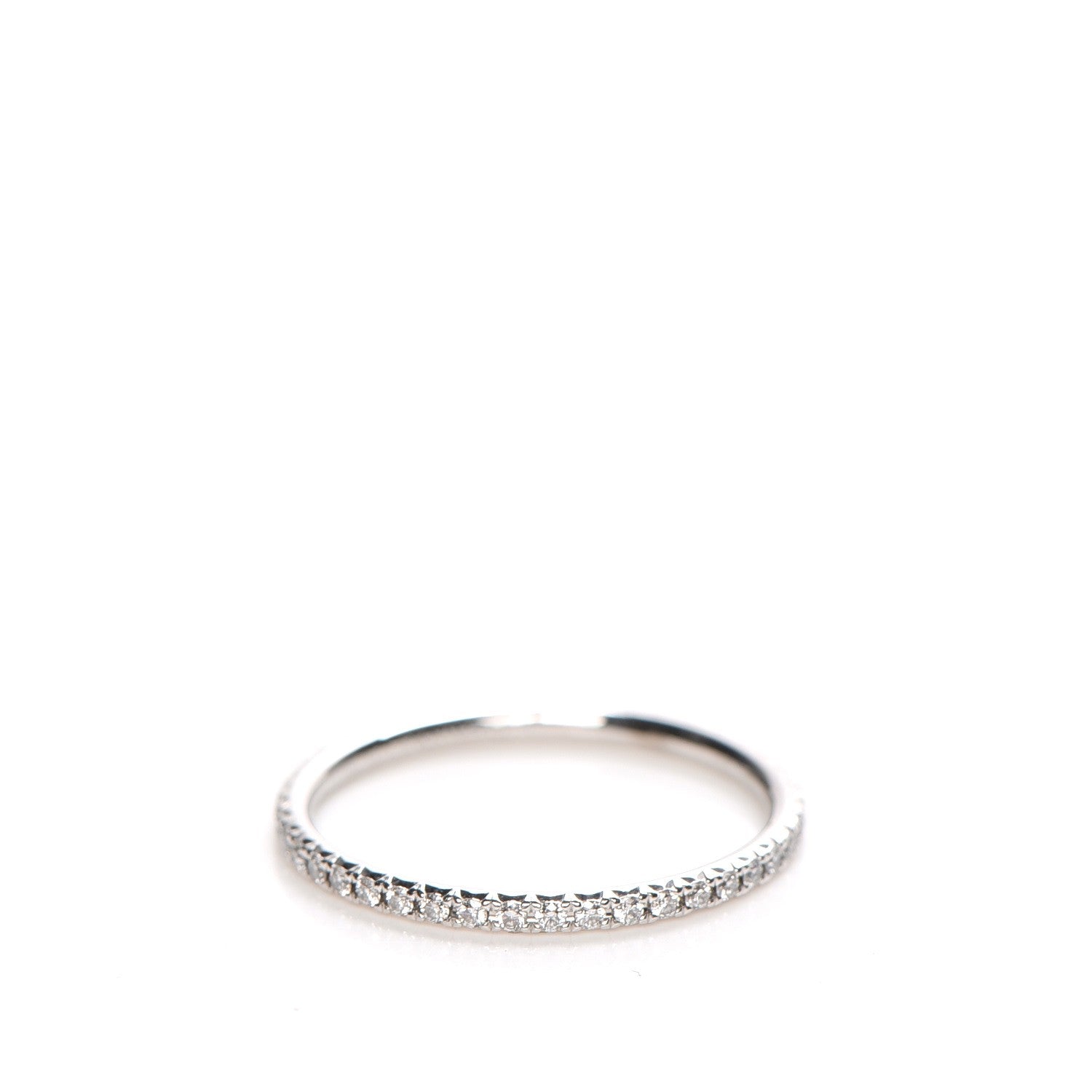 Tiffany 18K White Gold Diamond Metro Ring 6 3 of 5