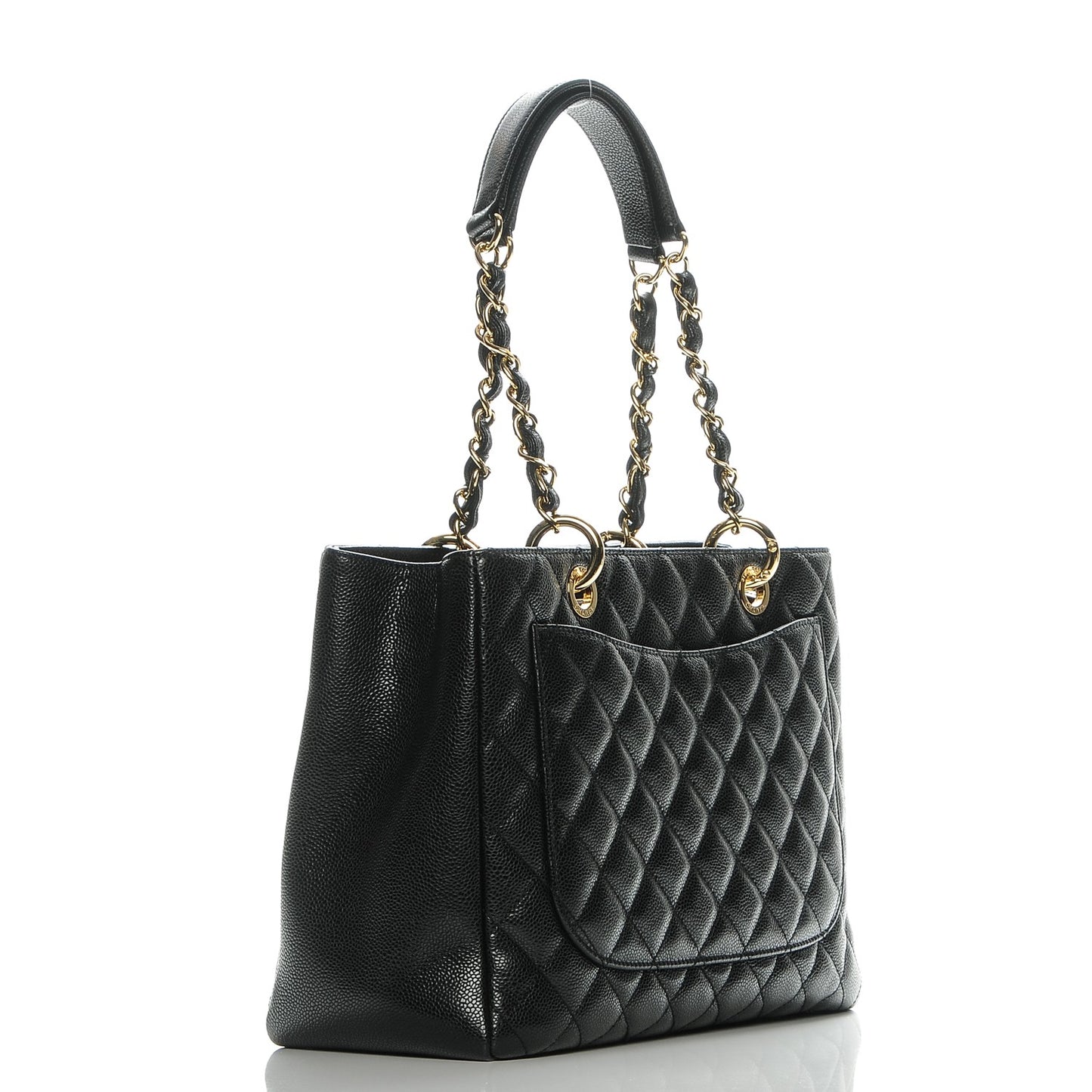 Caviar Quilted Grand Shopping Tote GST Black