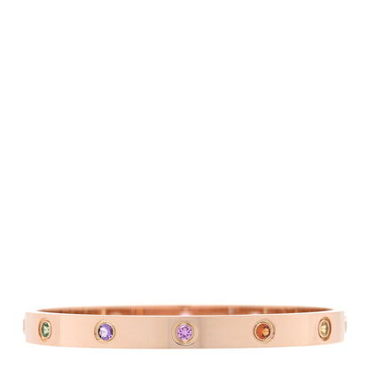 Cartier 18K Pink Gold Sapphire Garnet Amethyst LOVE Bracelet 17 2 of 7
