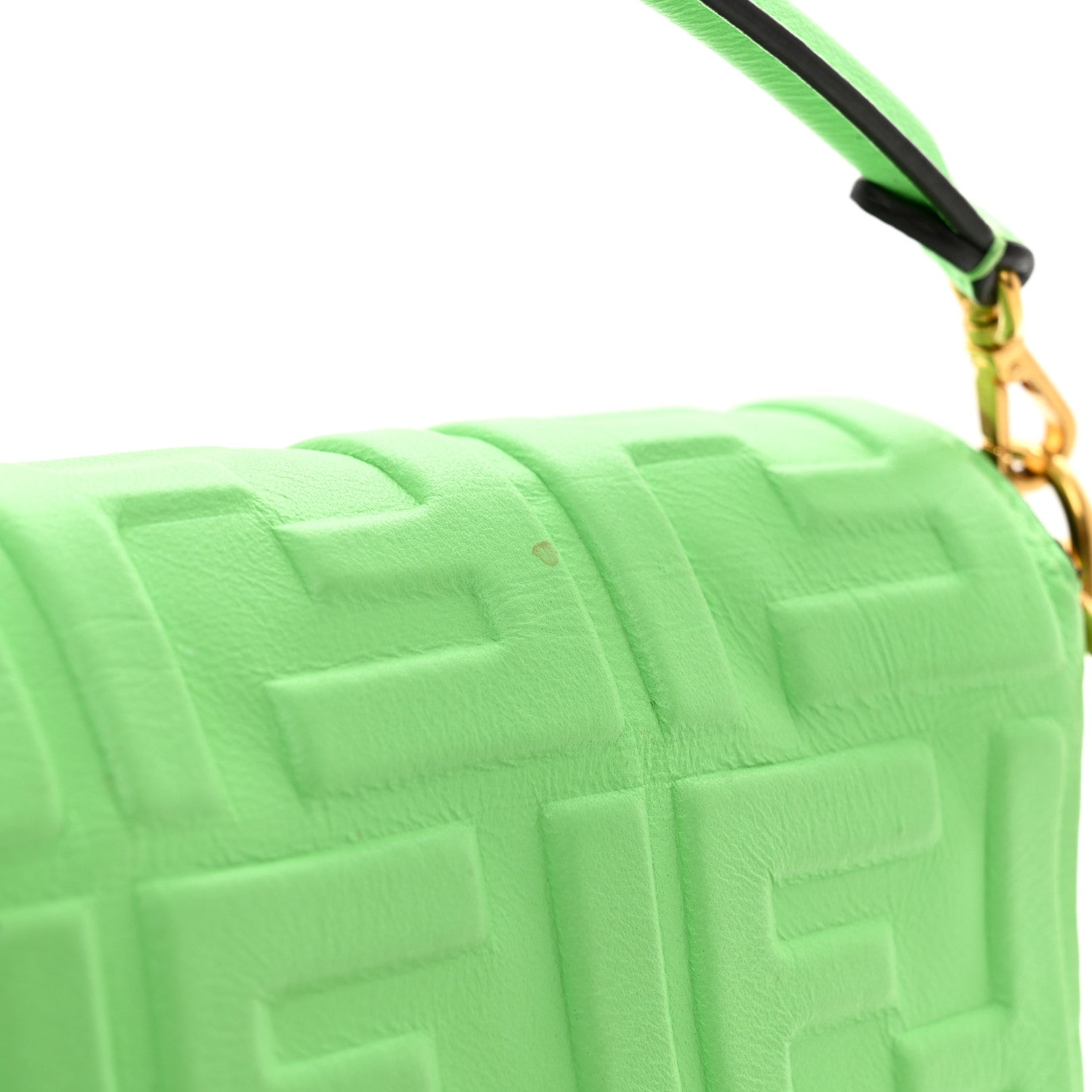 Fendi Nappa FF 1974 Embossed Mini Baguette Edamame 13 of 14