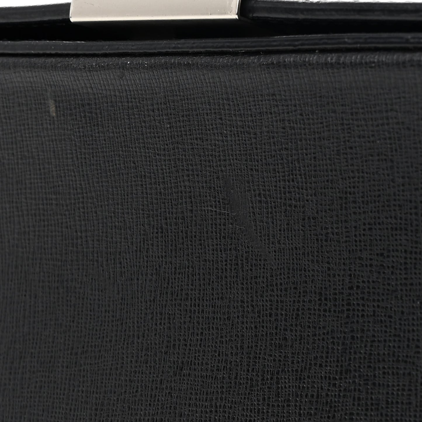 Saffiano Sculpture Binder Clip Shoulder Bag Black