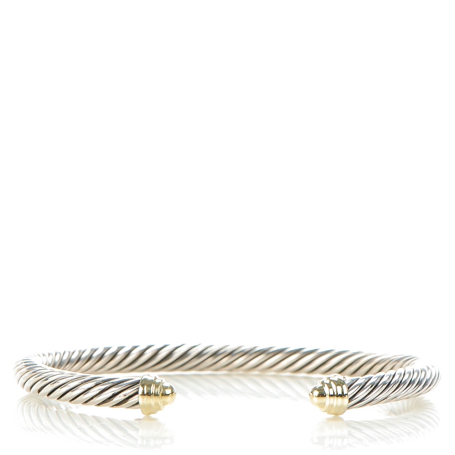 David Yurman Sterling Silver 14K Yellow Gold 5mm Cable Classics Bracelet 1 of 5