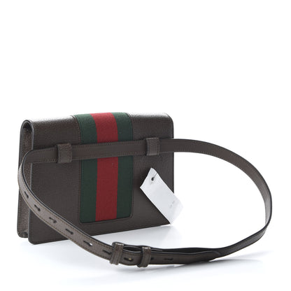 Gucci Calfskin Embroidered Sylvie Belt Bag 85 34 Brown 6 of 11