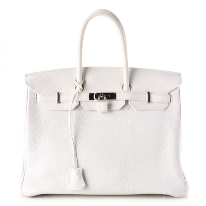 Hermes Taurillon Clemence Birkin 35 White 1 of 33