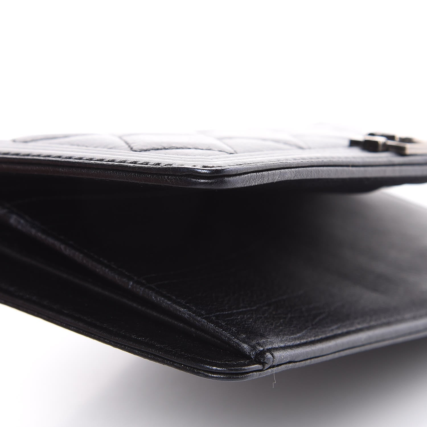 Chanel Calfskin Quilted Boy Yen Wallet Black 8 of 11