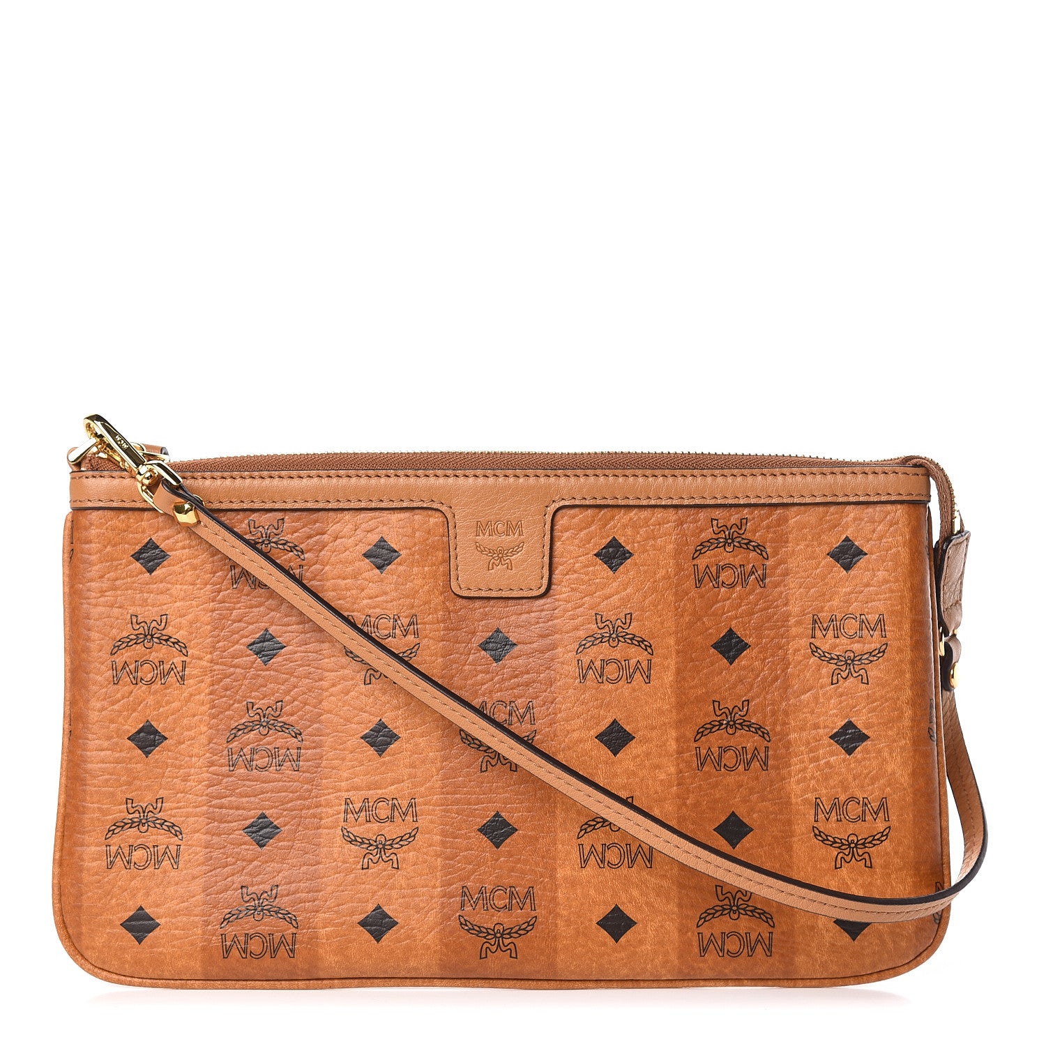 MCM Striped Visetos Pouch Cognac 1 of 8