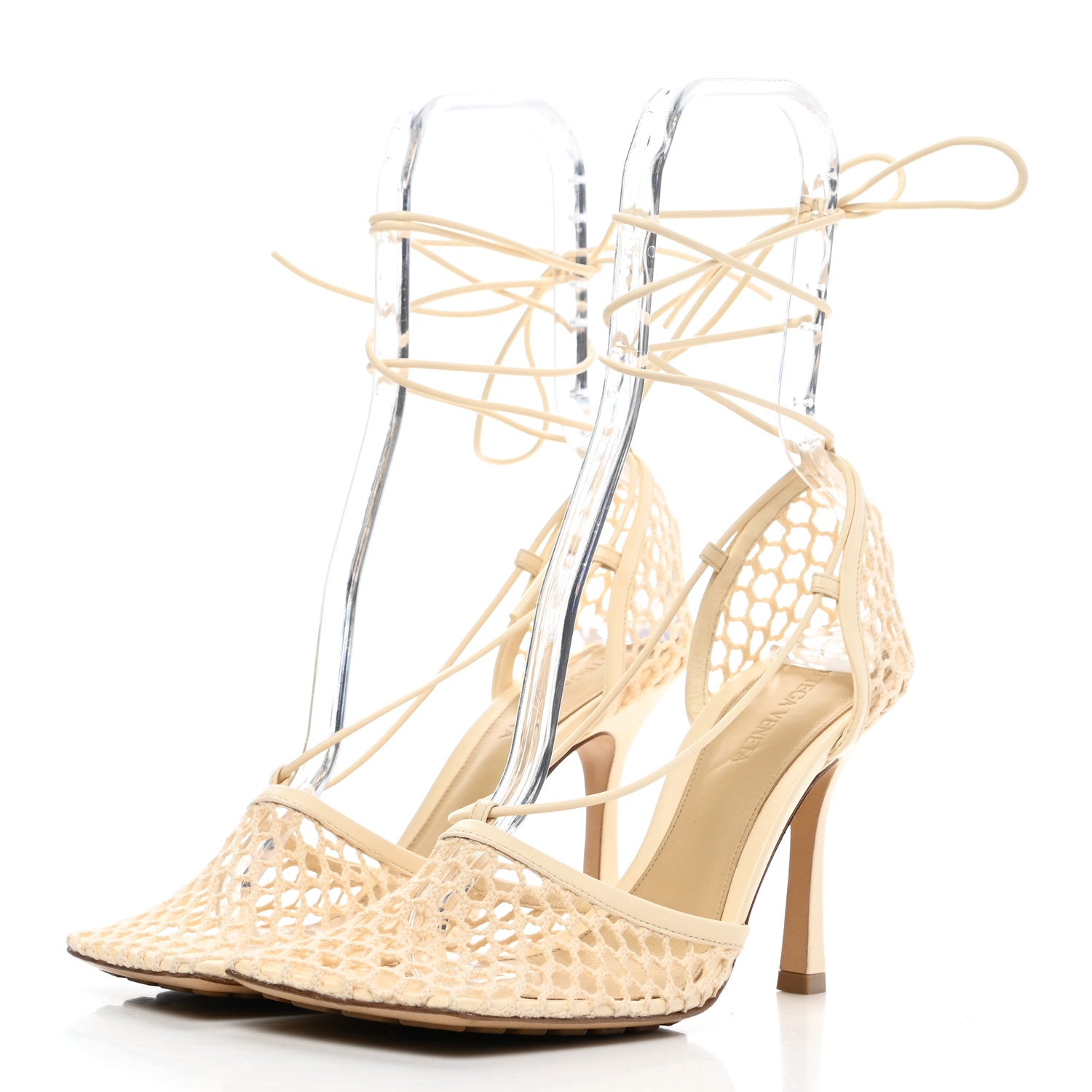 Bottega Veneta Mesh Nappa Stretch Ankle Tie Sandals 38 Toile 3 of 7
