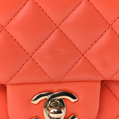 Chanel Lambskin Quilted Mini Square Flap Light Orange 11 of 13