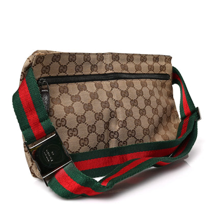 Gucci GG Monogram Web Double Pocket Belt Bag Dark Brown 3 of 8