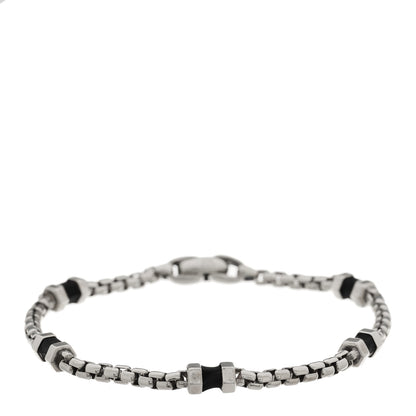 David Yurman Sterling Silver Black Onyx Hex Chain Station Bracelet 1 of 6