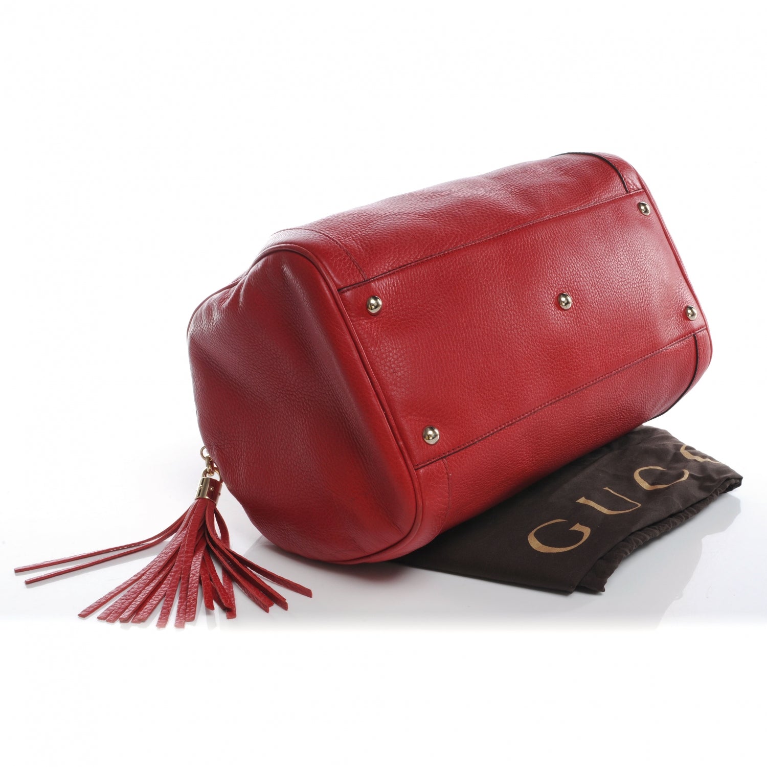 Gucci Pebbled Calfskin Medium Soho Boston Red 4 of 7