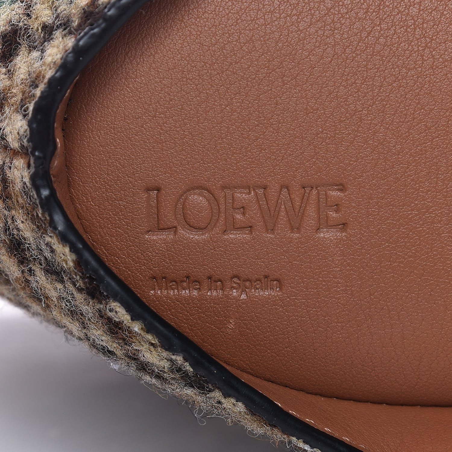 Loewe Tweed Mini Bunny Crossbody Bag Cypress Tan 6 of 7