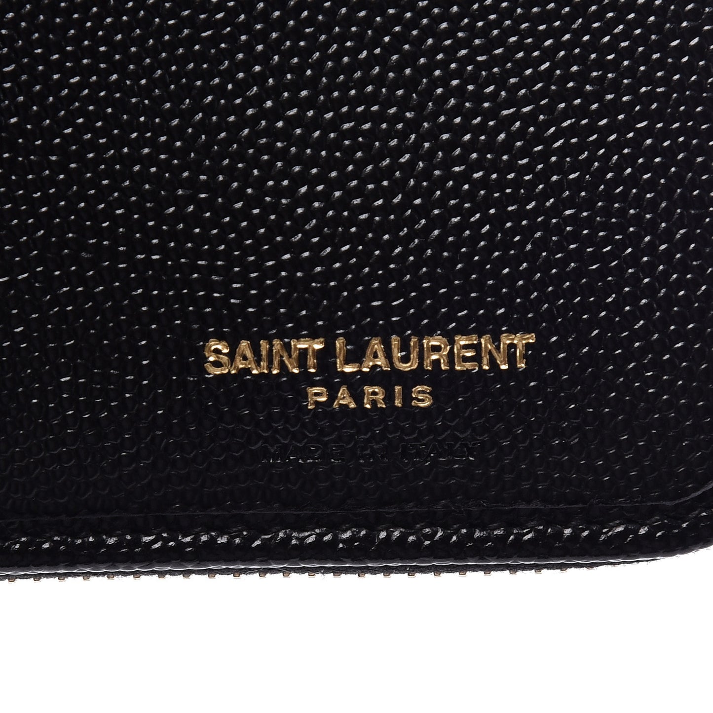 Grain De Poudre Matelasse Chevron Monogram Compact Zip Around Wallet Black