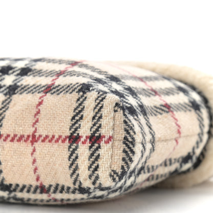 Burberry Shearling Wool Check Bag Beige 8 of 8