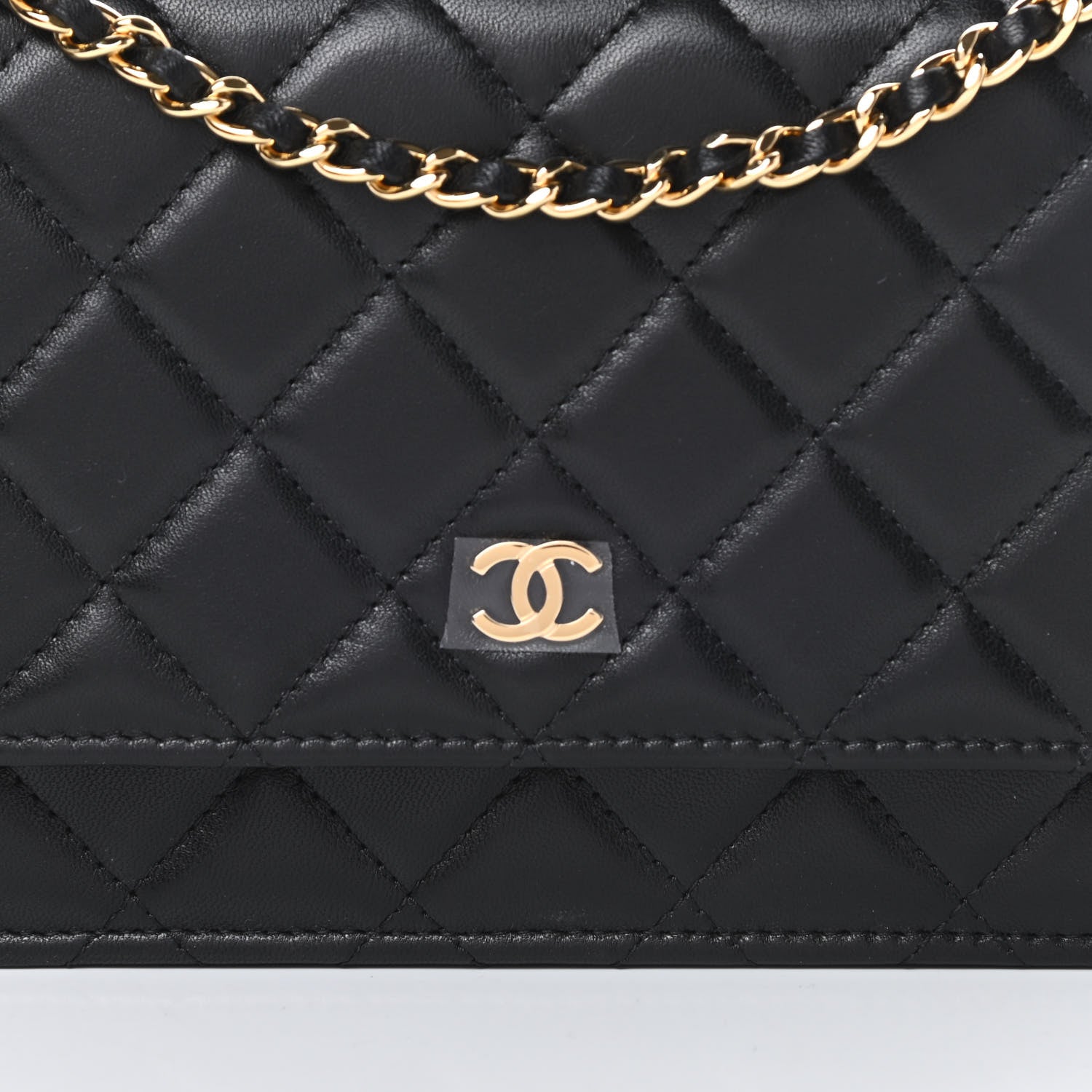 Chanel Lambskin Quilted Wallet On Chain WOC Black 9 of 13