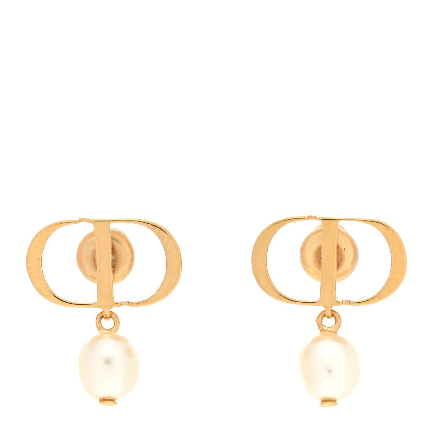 Christian Dior Pearl Petit CD Earrings Gold 1 of 5