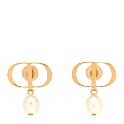 Christian Dior Pearl Petit CD Earrings Gold 1 of 5