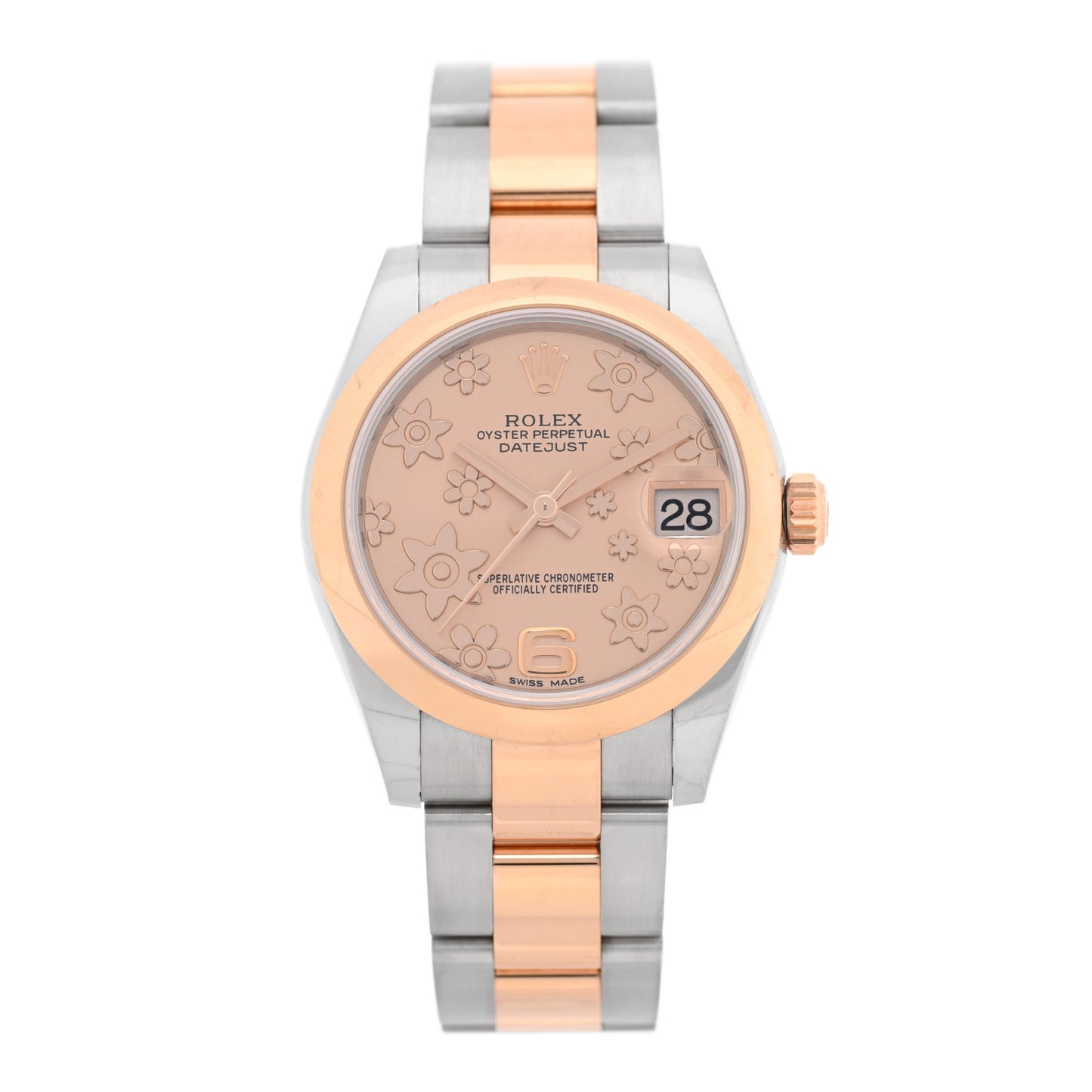 Stainless Steel 18K Everose 31mm Oyster Perpetual Datejust Watch Pink Floral 178241