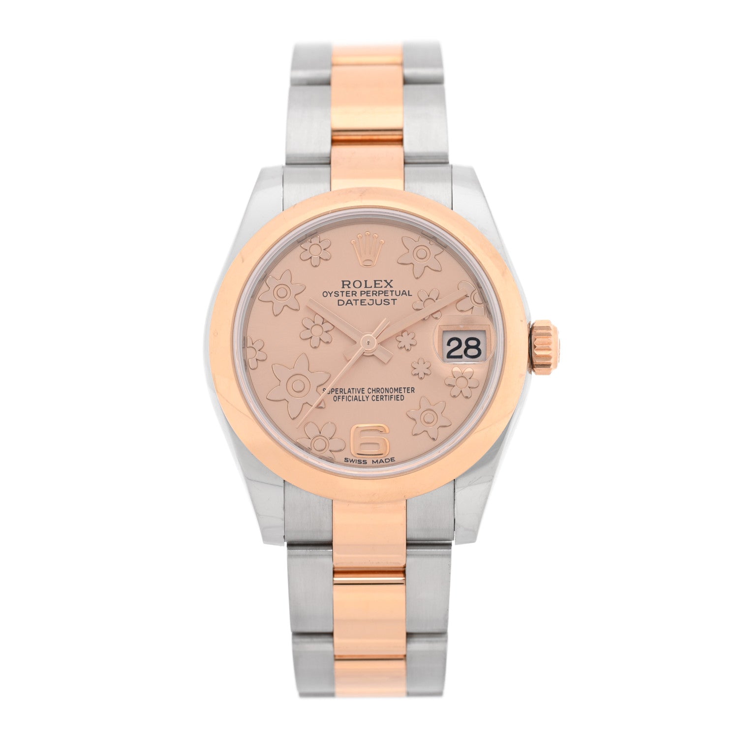 Rolex Stainless Steel 18K Everose 31mm Oyster Perpetual Datejust Watch Pink Floral 178241 1 of 4