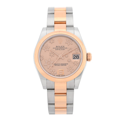 Rolex Stainless Steel 18K Everose 31mm Oyster Perpetual Datejust Watch Pink Floral 178241 1 of 4