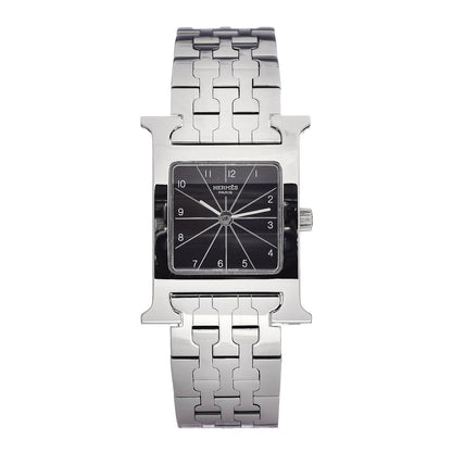 Hermes Stainless Steel 21mm Heure H Hour Quartz Watch Black 1 of 6