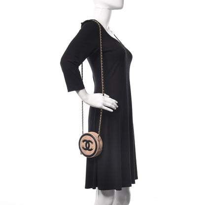 Chanel Caviar Quilted Round Filigree Crossbody Beige Black 2 of 7