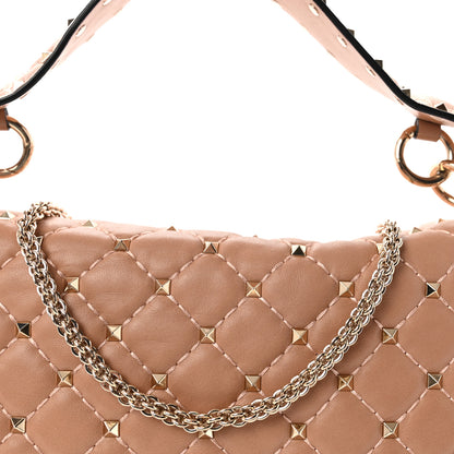 Valentino Garavani Nappa Large Rockstud Spike Shoulder Bag Poudre 7 of 9