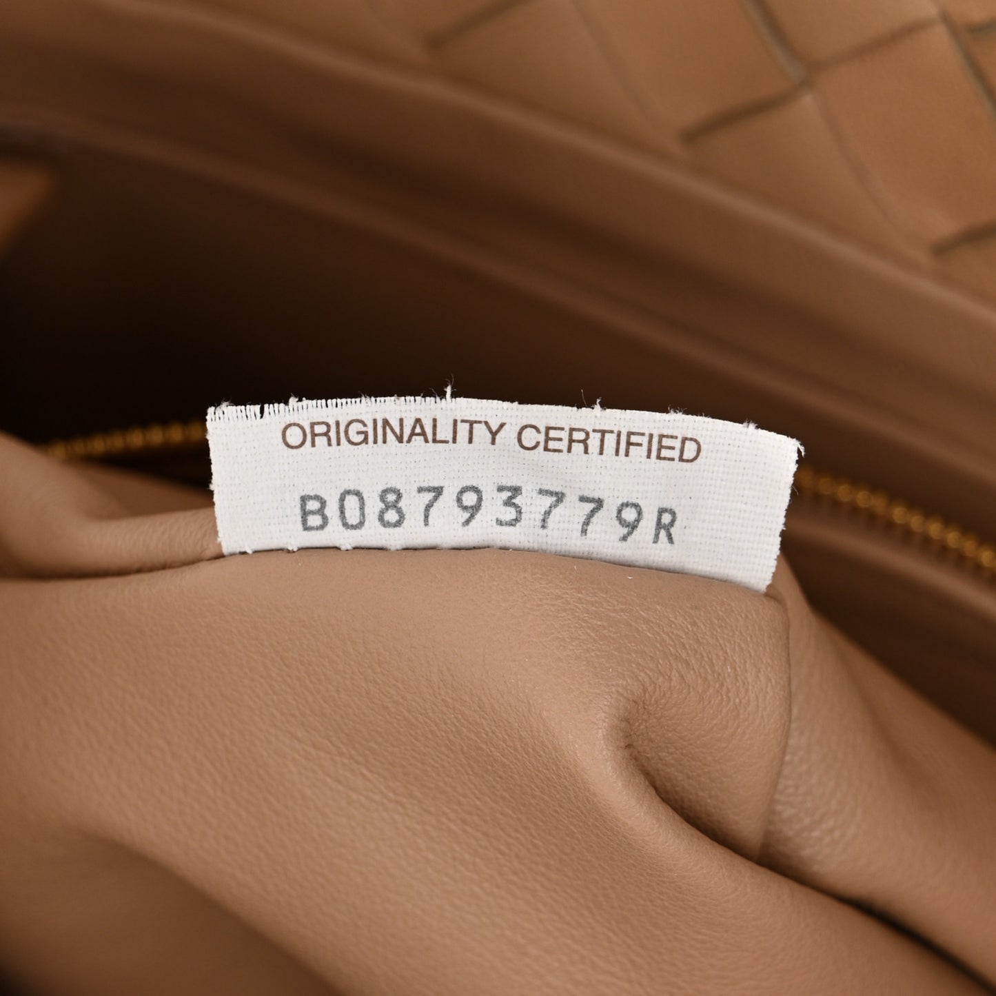 Nappa Intrecciato Shoulder Bag Almond