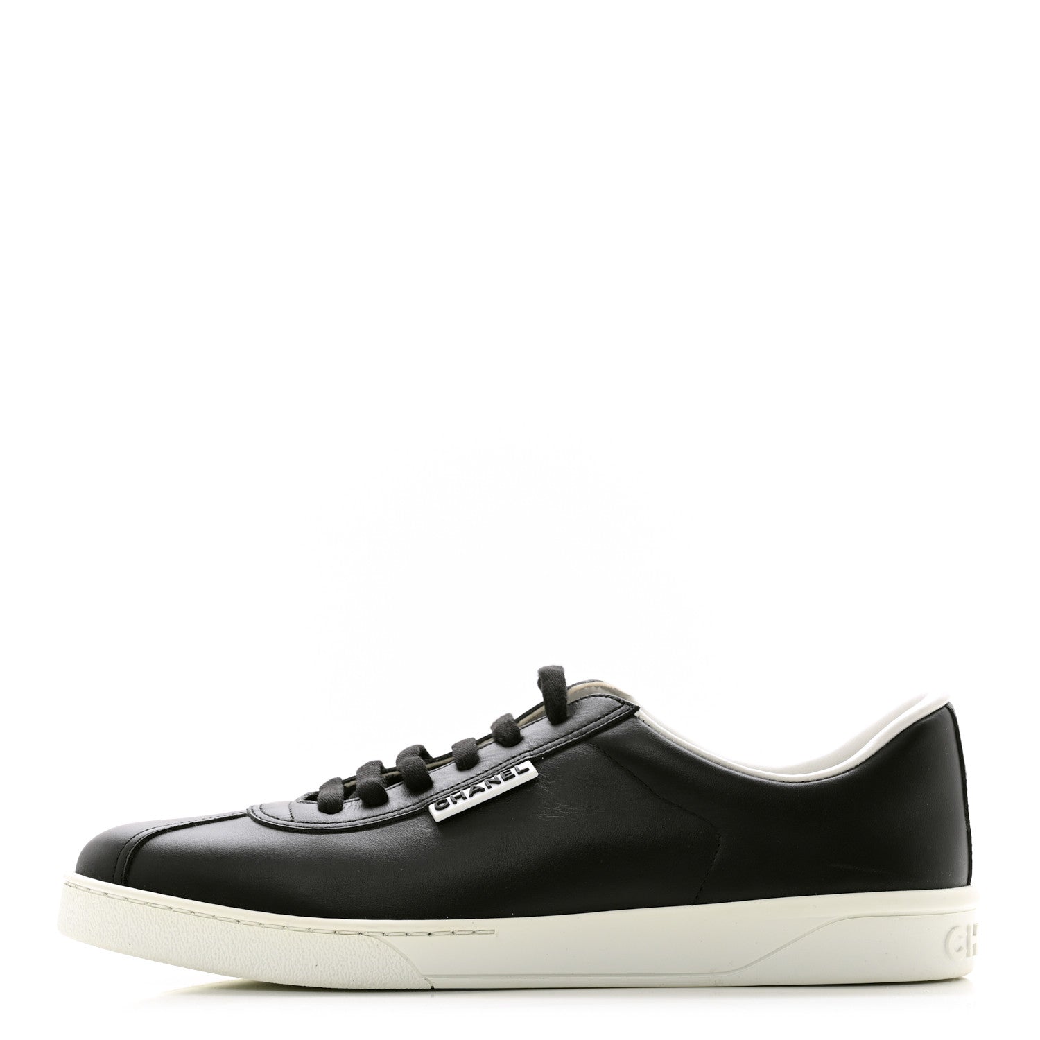Chanel Calfskin CC Womens Sneakers 41 Black 1 of 8