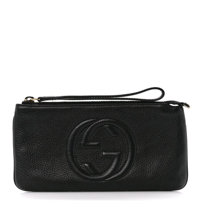 Gucci Pebbled Calfskin Soho Wristlet Black 1 of 11