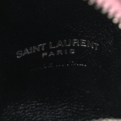 Saint Laurent Crinkled Lame Calfskin Jaime Cube Charm Keychain Violet 6 of 7