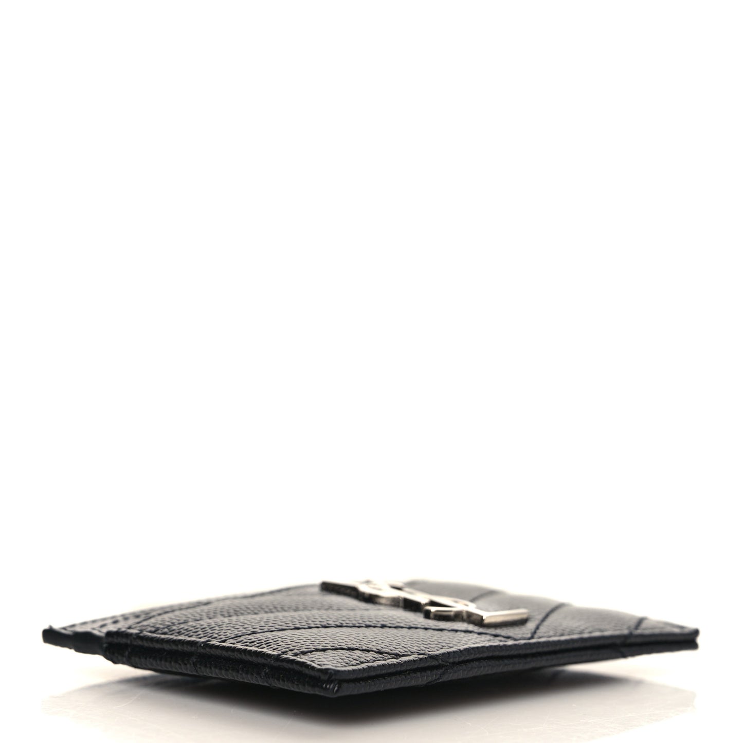 Grain De Poudre Matelasse Chevron Monogram Credit Card Case Black