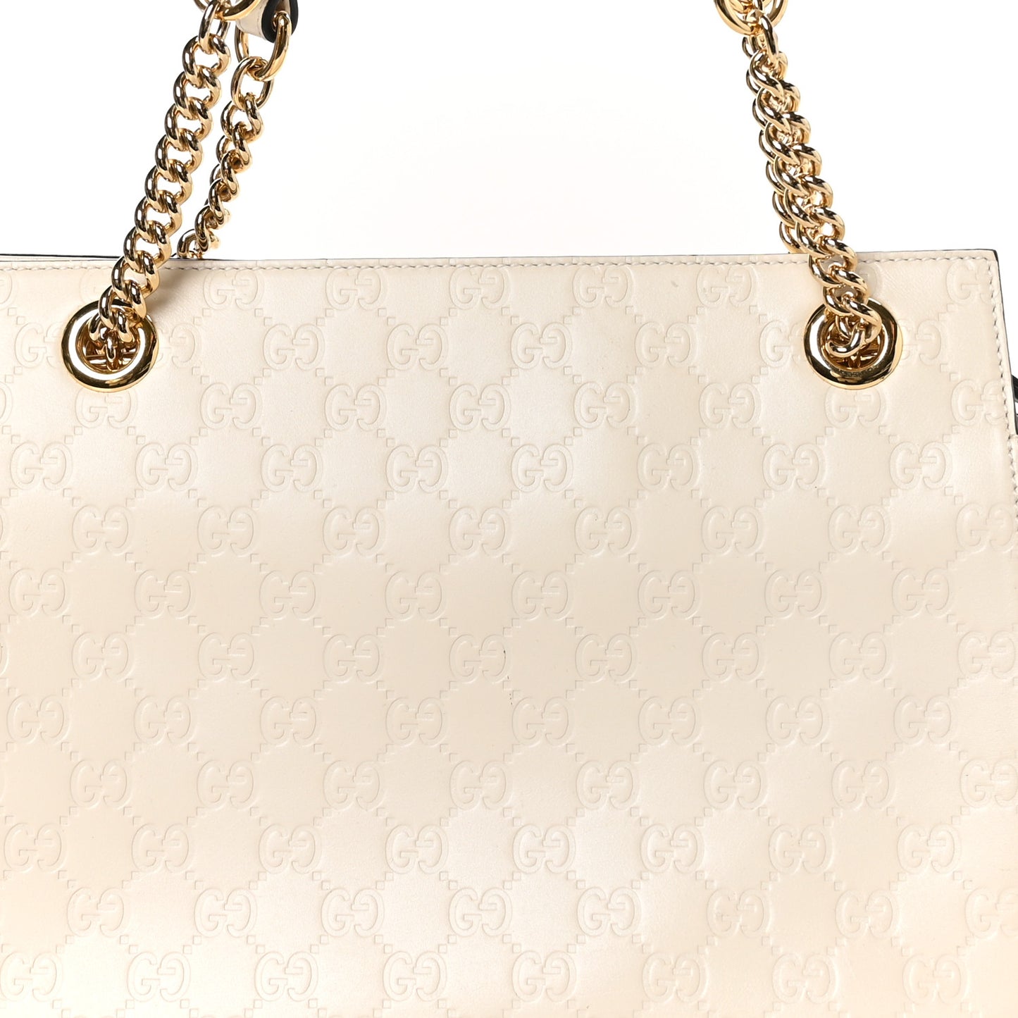 Guccissima Signature Medium Shoulder Tote Bag Mystic White