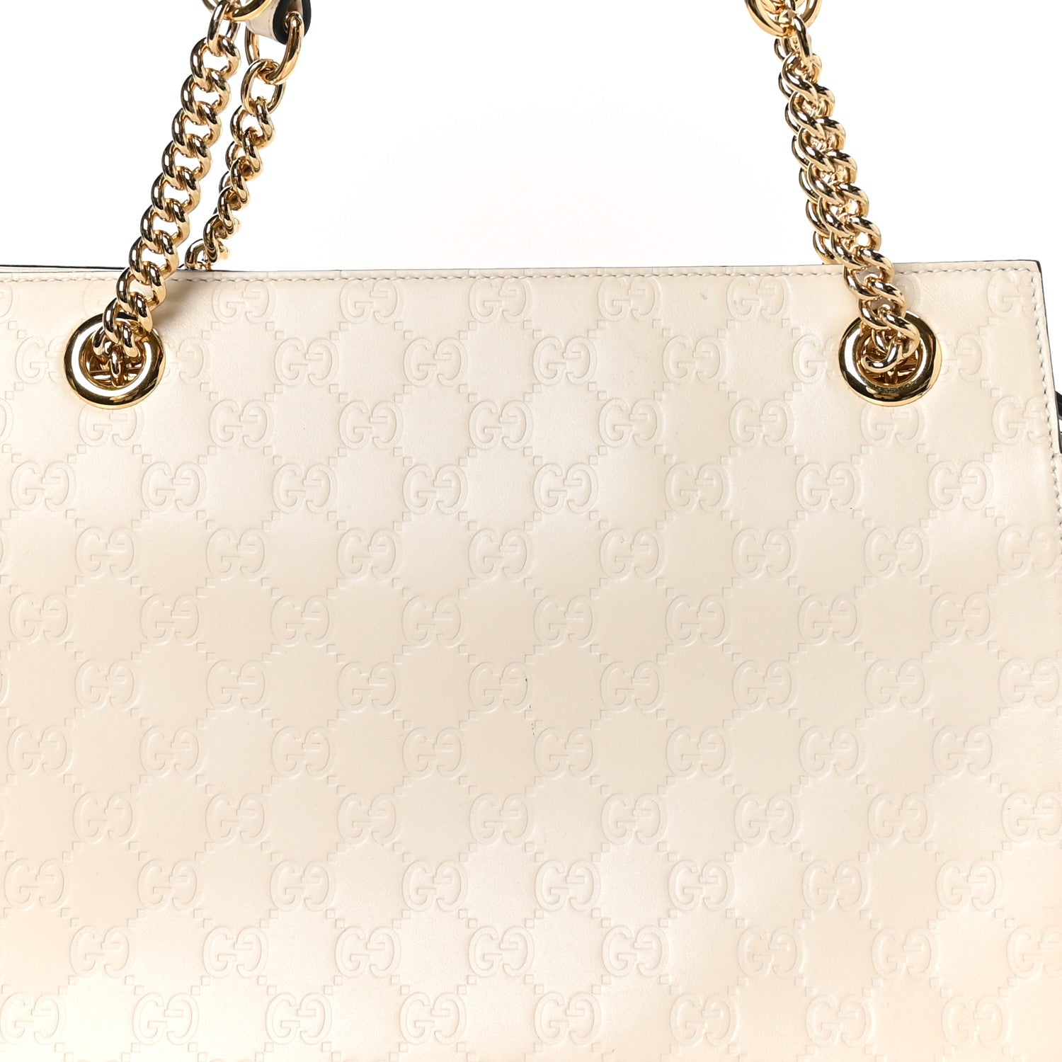 Gucci Guccissima Signature Medium Shoulder Tote Bag Mystic White 8 of 11