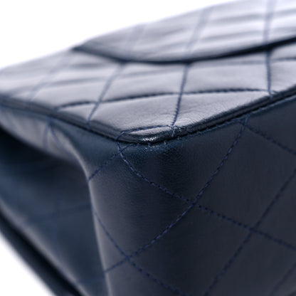 Chanel Lambskin Quilted Medium Double Flap Navy 11 of 15