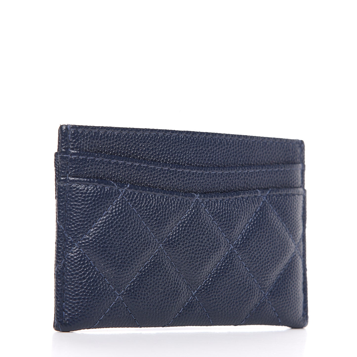 Caviar Quilted Card Holder Blue