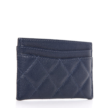 Chanel Caviar Quilted Card Holder Blue 2 of 8
