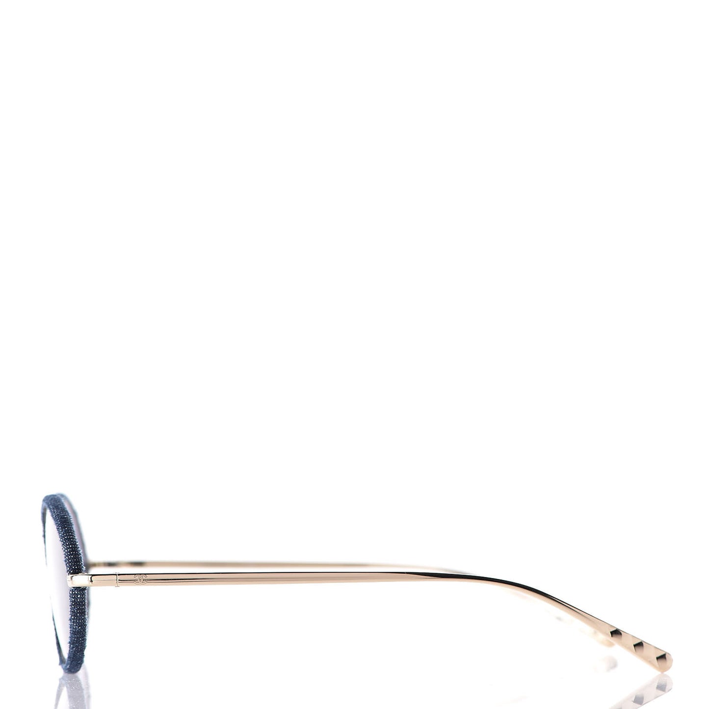 Metal Denim Oval Sunglasses 4248-J Gold Dark Blue