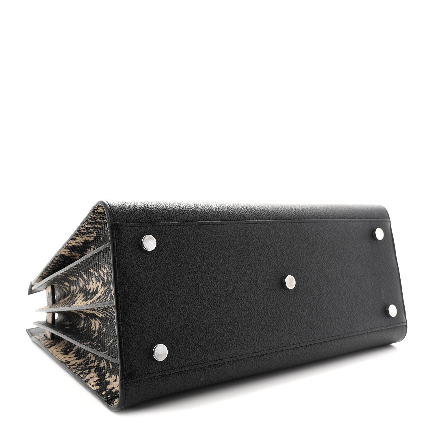 Saint Laurent Grained Calfskin Embossed Python Small Sac De Jour Black 4 of 12
