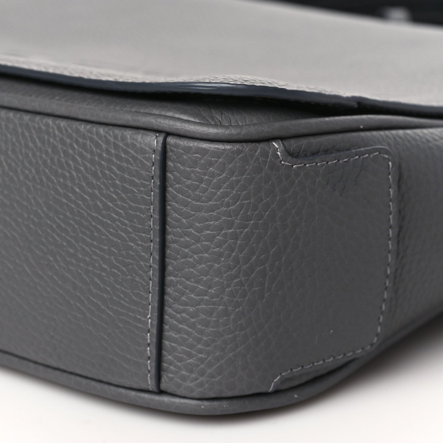 Calfskin Logo Messenger Charcoal Grey