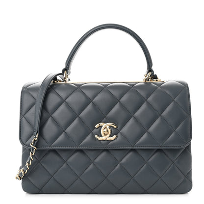 Chanel Lambskin Quilted Medium Trendy CC Flap Dual Handle Bag Dark Grey 1 of 13