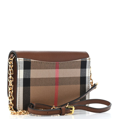 Burberry Derby Calfskin House Check Wallet On Chain Tan 3 of 8
