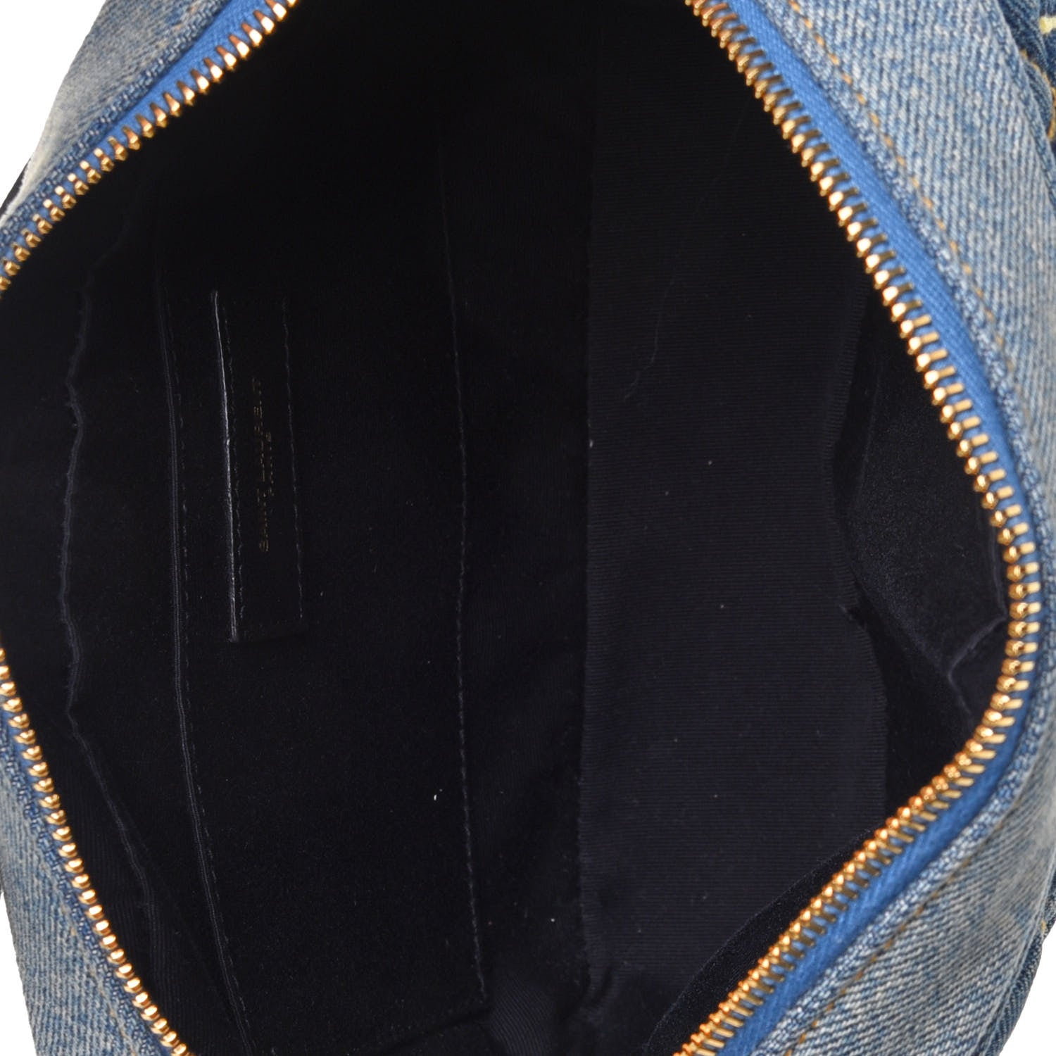 Saint Laurent Denim Matelasse Quilted Summer Embroidered Classic Monogram Camera Bag Blue 4 of 4