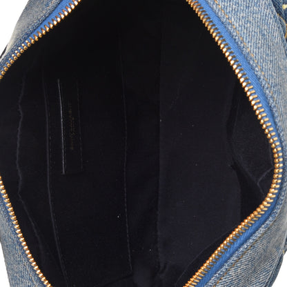 Saint Laurent Denim Matelasse Quilted Summer Embroidered Classic Monogram Camera Bag Blue 4 of 4