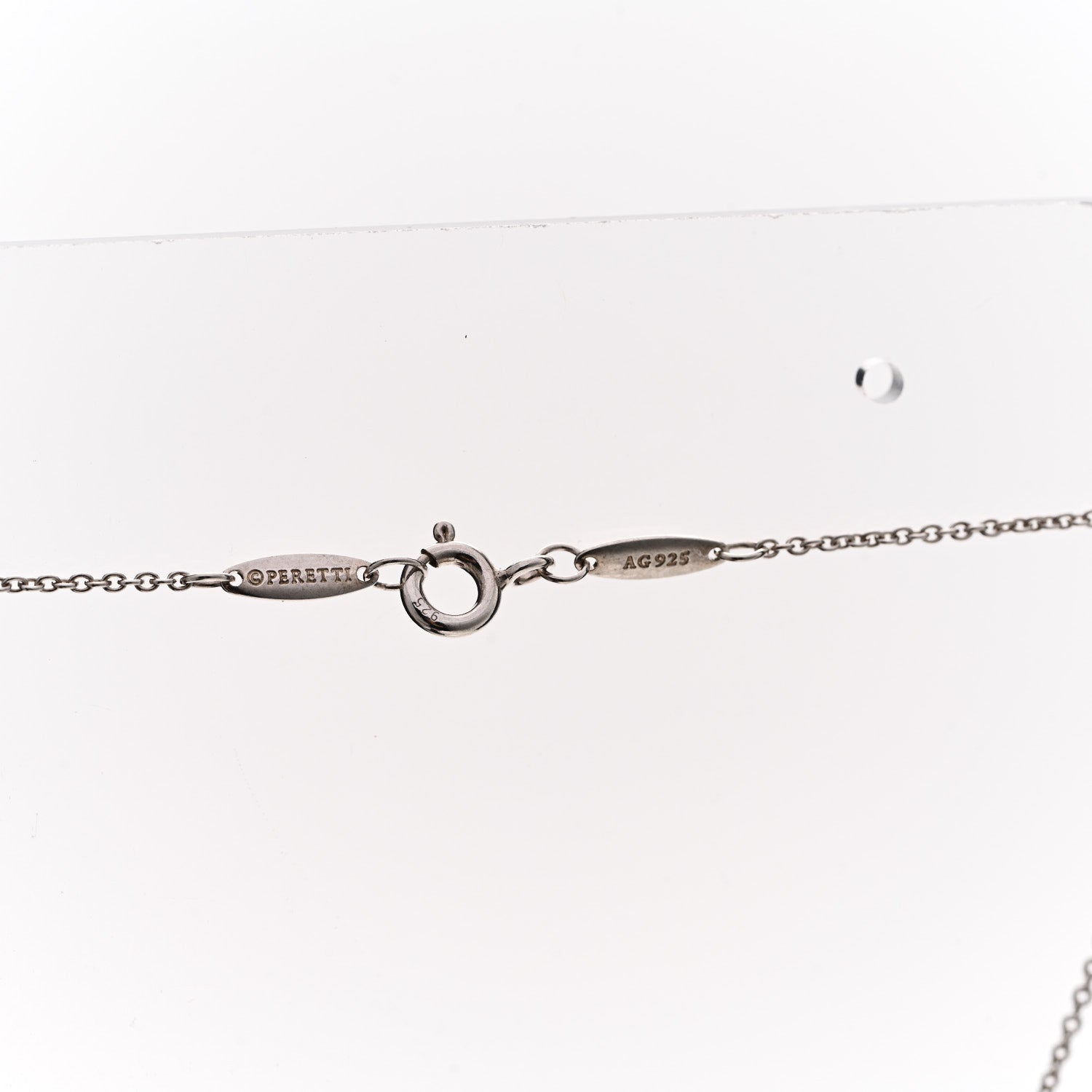 Tiffany Sterling Silver Diamond .03ct Elsa Peretti Diamonds by the Yard Pendant Necklace 5 of 7